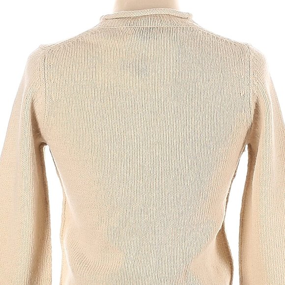 NWT Acne Studios Beige Roll Neck Wool w/Fringe & Ruffles Pullover Sweater Size L - Picture 5 of 6